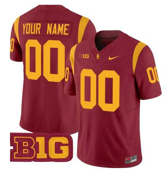 Mens USC Trojans ACTIVE PLAYER Custom Red 2024 F.U.S.E. Vapor Limited Stitched Jersey->customized ncaa jersey->Custom Jersey